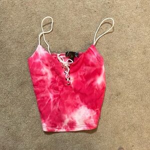 White Cream Tie Front Crop Camisole